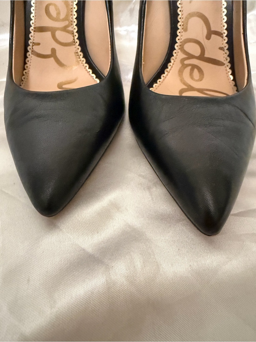 Sam Edelman Black Leather Pointed Toe Stiletto Pumps Heels Women’s Size 10 - Picture 2 of 8